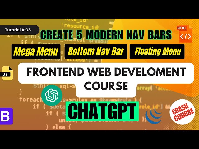 Create 5 Navbar Styles with ChatGPT | Frontend Web Development Crash Course
