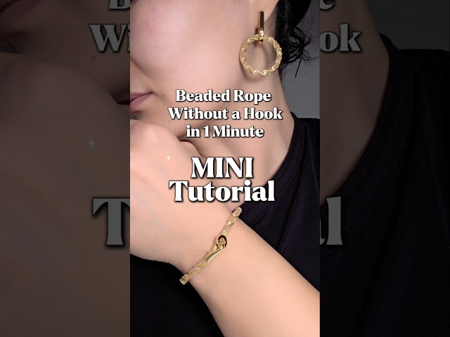 How to Make a Beaded Rope Without a Crochet Hook | 1-Minute Tutorial #freepattern #freetutorial