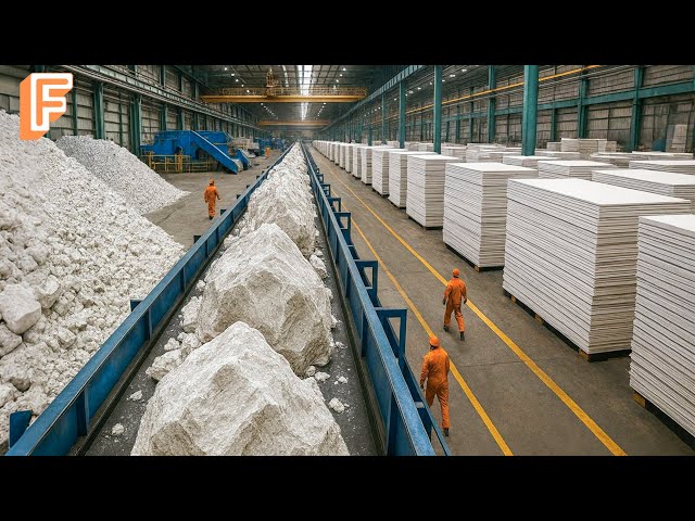 How Drywall Is Made From Gypsum In Massive Production Lines | 34 Billion Square Feet Every Year