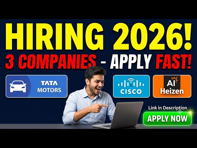 Hiring 2026 | Tata Motors Cisco Heizen Freshers Early Career Apply Fast #jobalert #hiring