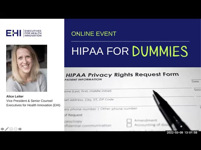 Webinar: HIPAA for Dummies
