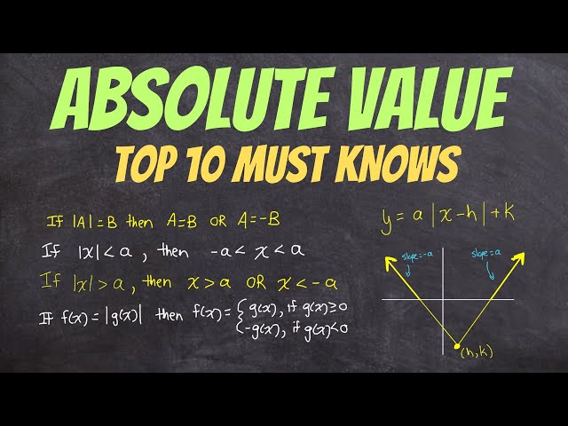 ABSOLUTE VALUE FUNCTIONS - Top 10 Must Knows (ultimate study guide)