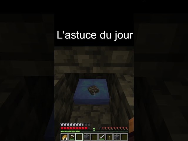 mining in a 1-block high tunnel with a cushion, Minecraft trick 298 #minecraft #gaming #cave