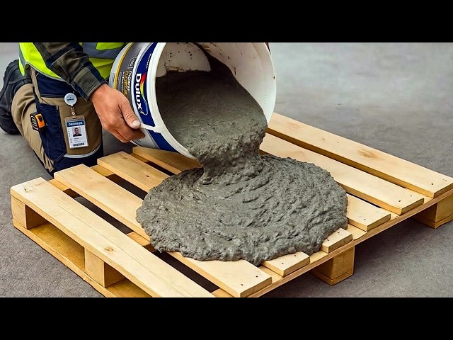 Man Builds Pour Cement into Pallets and see what most people don't even imagine happens!