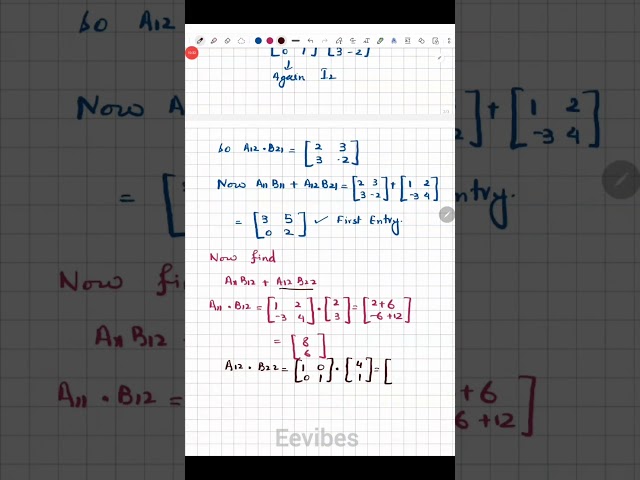 Block Matrix Multiplication Solved Example in 60 Seconds #education #maths #exam