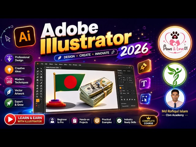 Adobe Illustrator 2026 Full Course in Bangla | Beginner to Advanced