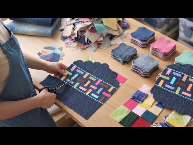  Easy sewing tricks ✂️Trash to Treasure:sewing luxury from old jeans(patchwork idea)