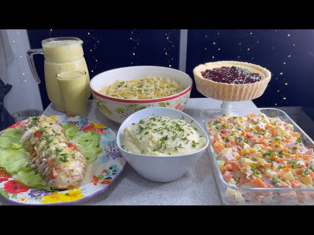 CENA NAVIDEÑA FÁCIL CON $1000 Y SIN HORNO | plato fuerte, guarnición, postre 🎄