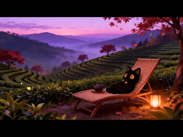Dreamy Forest Tea Garden 🐈💤 Lofi Cat | Sleep & Healing Music [Quiet Valley & Soft Nature Ambience]