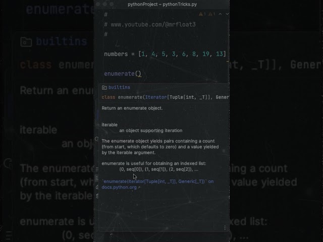 PYTHON ENUMERATE function is a game changer!! #python #coding #programming