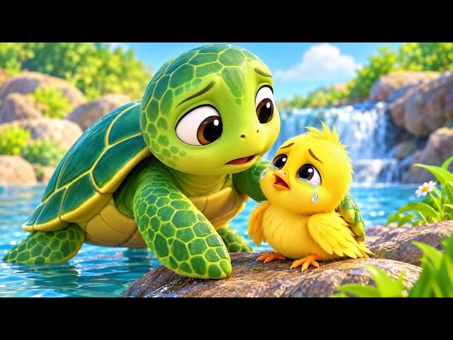 Turtle Saves a Baby Bird 🐢🐦| Hindi Rhyme For Kids | म्याऊ म्याऊ | Balgeet In Hindi |