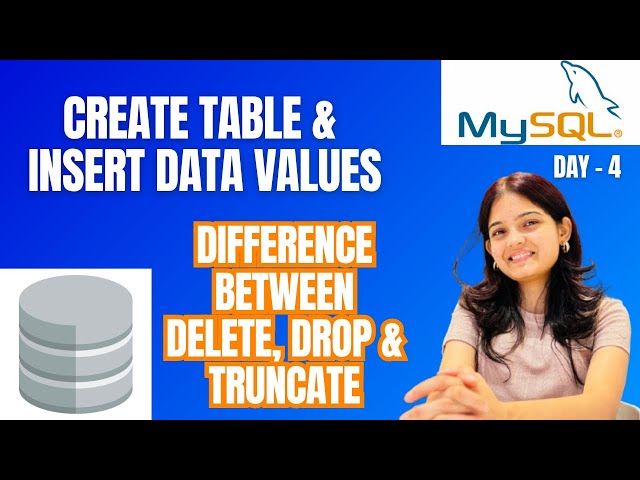 SQL Tutorial for Beginners | Create Table, Insert Data Values & DELETE vs DROP vs TRUNCATE Explained