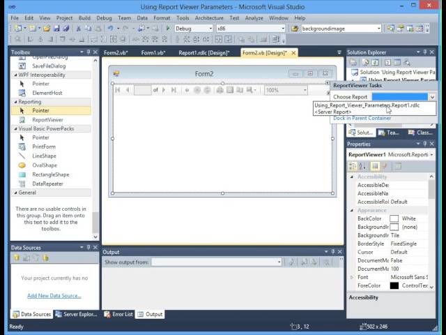 How to Make a String of Form to Report Viewer Using the Report Parameters