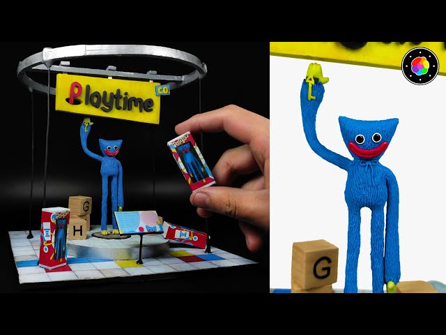 CREATING HUGGY WUGGY (Come To Life) from POPPY PLAYTIME with Clay and Cardboard | PlastiVerse