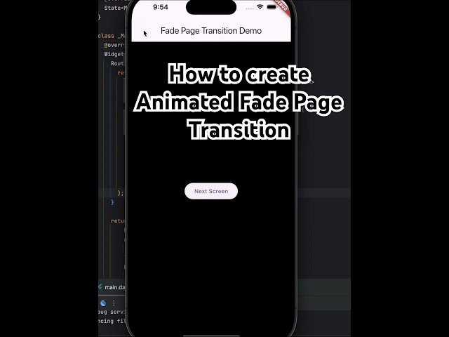 Flutter FadeTransition: Smooth Page Transitions #shorts #tutorial #animation  #trending #coding
