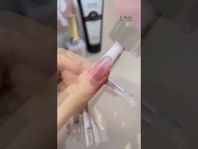 Achieve the perfect French tip nails in no time with poly gel! ✨