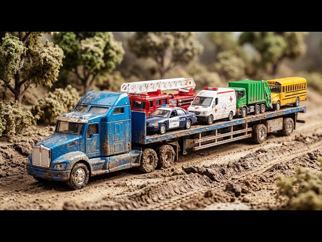 Muddy Toy Car Wash Song! 🚿 Fire Truck, Police Car & Rescue Team  Learn Colors & Vehicles