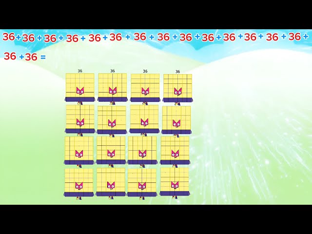 Sixteen Same Square Number blocks Addition | Numberblocks Addition | Learn to Count | NUMBERBLOCKS  