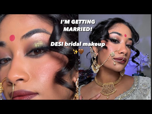 IM GETTING MARRIED 👁️👄👁️ Desi Bridal makeup time 🤎