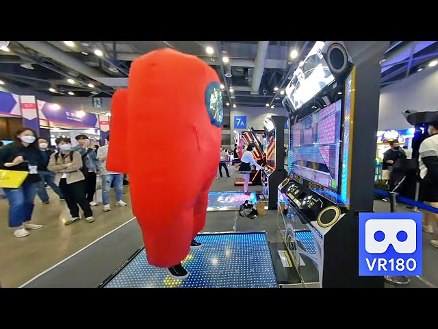 3D 180VR 4K Wow is it Possible? 'Among Us' Game Cosplayer play DanceRush Stardom in PlayX4 Game Show