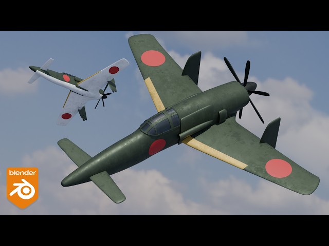 Modeling Process Kyushu J7W Shinden in Blender | Hard Surface Timelapse