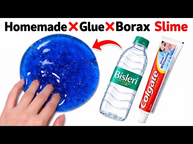 How to Make Water & Colgate Slime at Home 💧 (No Glue! No Borax!) | ASMR Slime / Satisfying slime