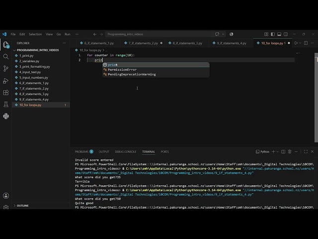 Python programming 10 - for loops