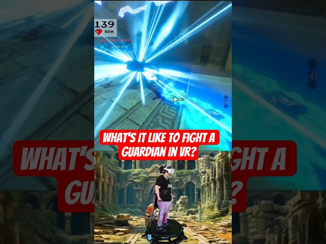 What's it like to fight a gaurdian in Zelda Breath of the Wild in VR on a VR treadmill?
