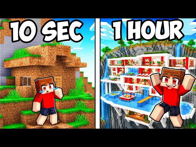 Day, one of building a mansion in Minecraft