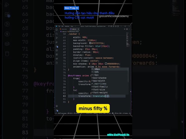 Hướng dẫn tạo hiệu ứng thanh điều hướng CSS cực mượt