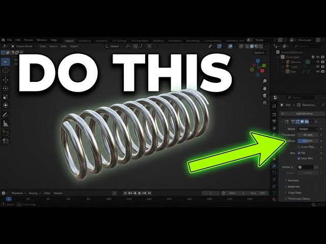 How to Model a Realistic Spring in Blender Fast