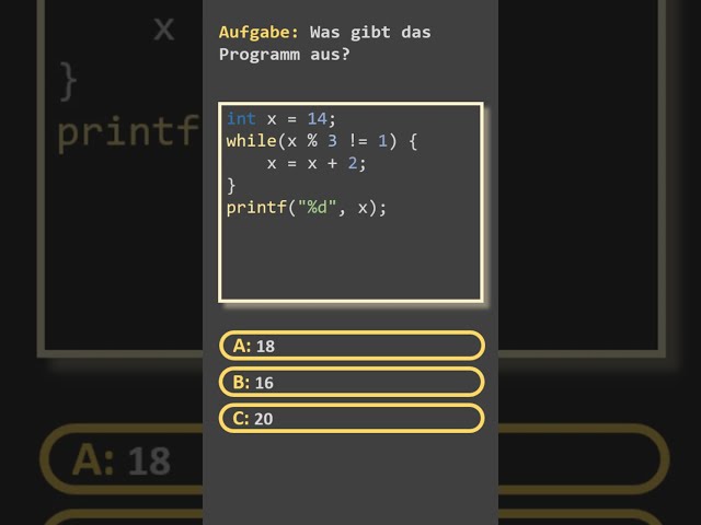 Quiz question: while loop in C #clang #whileloop #quiz
