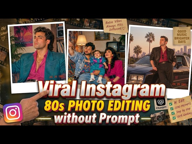 Instagram Trending 80s Look Ai Photo Editing | 80s trend prompt | Instagram Trending Photo Editing