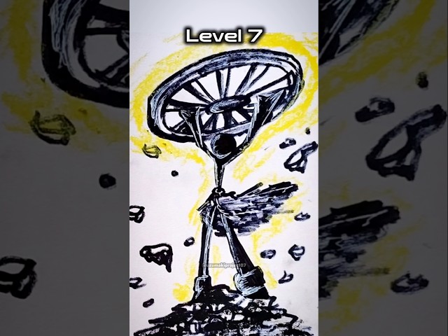 Stickman body drawing in levels 1, 2, 3, 4, 5, 6, 7 #drawing #shorts #art #stickman