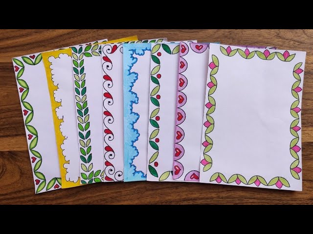 8 Border  Design/ Border Design for School Project Simple File Decoration ideas for assignment 