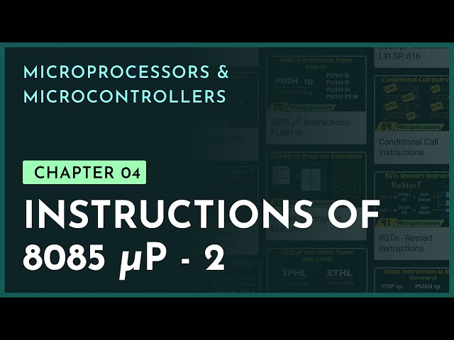 Instructions of 8085 Microprocessor - 2 | Chapter 4 | Microprocessors & Microcontrollers