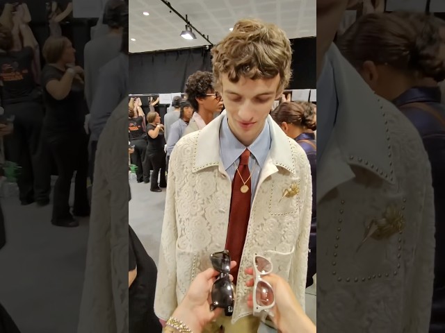Backstage at the AMIRI Spring-Summer 2026 Runway Show with ​⁠@raybanmeta