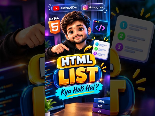 HTML Lists क्या होती हैं? 🤔 | HTML Series in Hindi #shorts #html #webdevelopment #coding