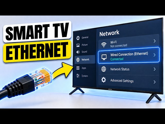 How to CONNECT a Smart TV to Ethernet | Use a LAN Cable for a Stable Internet