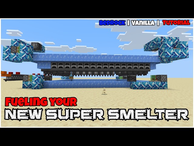 Automatic Fueling System for My Super Smelter | #minecraft #minecrafttutorial #redstone  #bedrock
