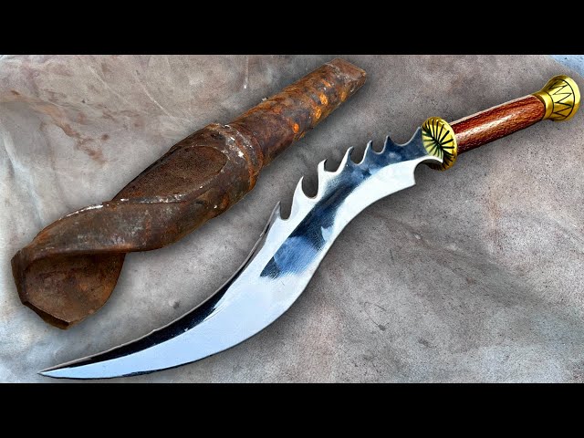Making a Historical Dagger out of Rusted Drill Bit Shaft