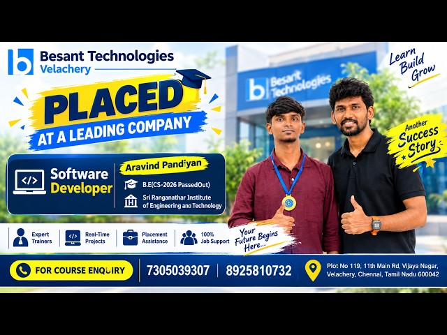 Software Developer Course in Chennai | Aravind success story | Best IT Training Institute Chennai