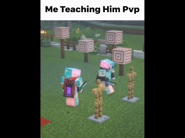 Me teaching him PvP #minecraft #shorts #trending