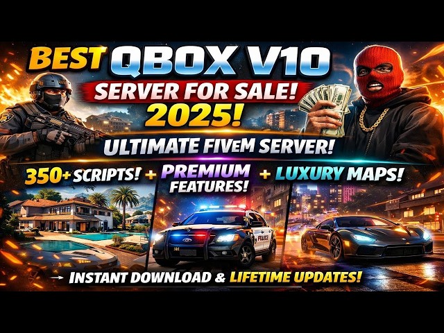 Best QBox Ultimate V10 Server For Sale 2025 | 350+ Scripts, Premium Scripts & Luxury Maps |FIVEM