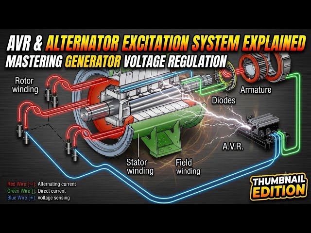 AVR and Generator Excitation Systems Explained Simply #avr #excitation 