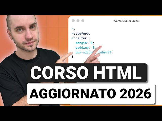 Corso HTML 4 ore GRATIS Aggiornato 2026