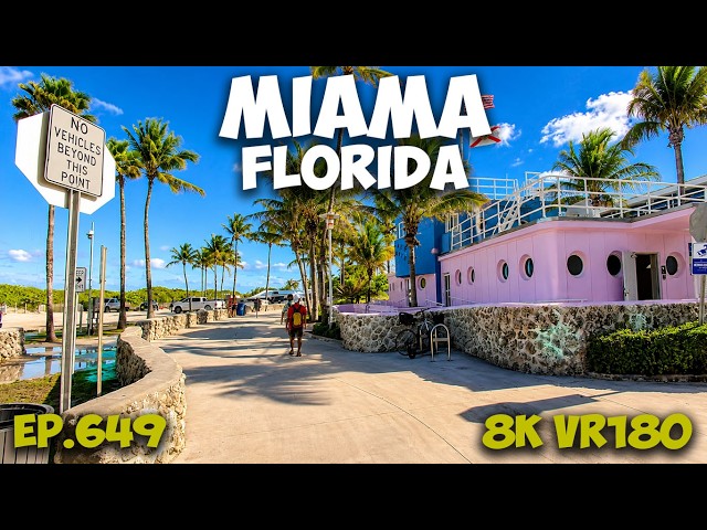 Lummus Park: Art Deco District & Ocean Safety HQ ep.649 #8k #vr180 #3d #travel #fl #miami #artdeco
