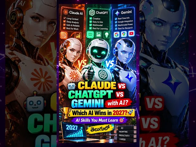 Claude AI vs ChatGPT vs Gemini: Which AI is Best in 2027 | Claude AI with AI Jobs | Naresh IT