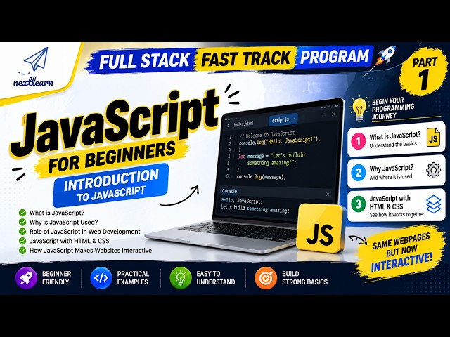 Introduction to JavaScript | JavaScript for Beginners Part 01