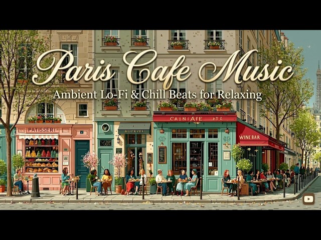Relaxing Parisian Cafe Jazz Music For Study And Work ~ Cozy French Coffee Shop Ambience Background